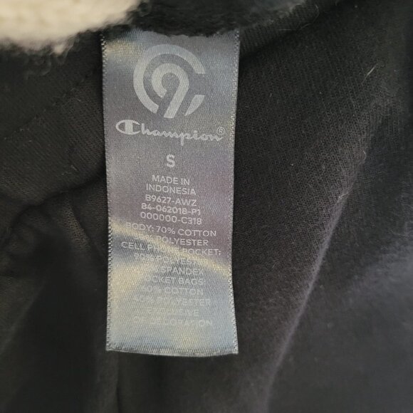 Champion Black Drawstring Elastic Waist Pull On Long Sweatpants Joggers Sz Small - Picture 10 of 15